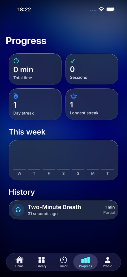 Your practice screen